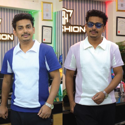 Premium Old Money Polo (navy-pink)